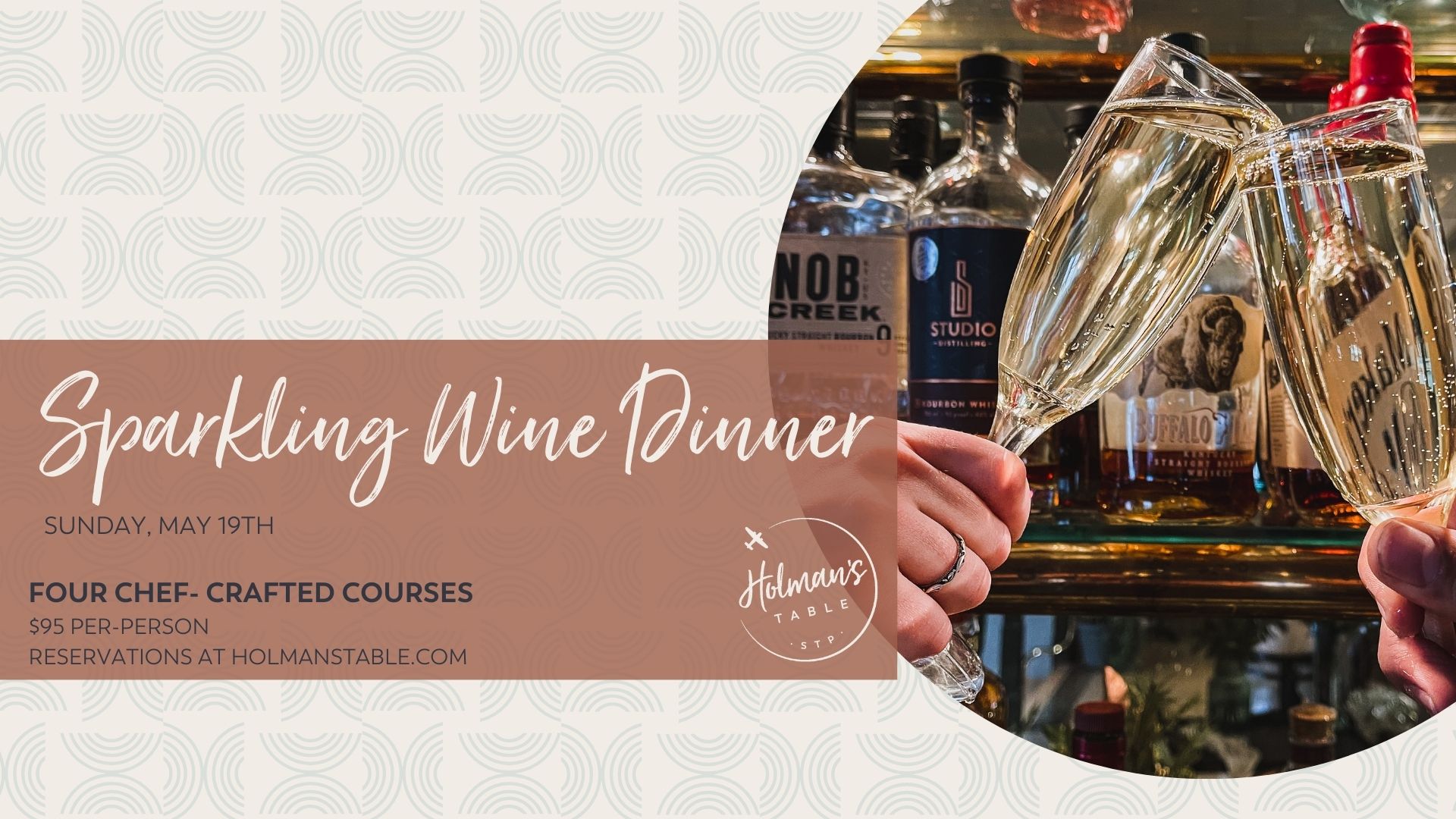 Sparkling Wine Dinner, May 19th, 2024