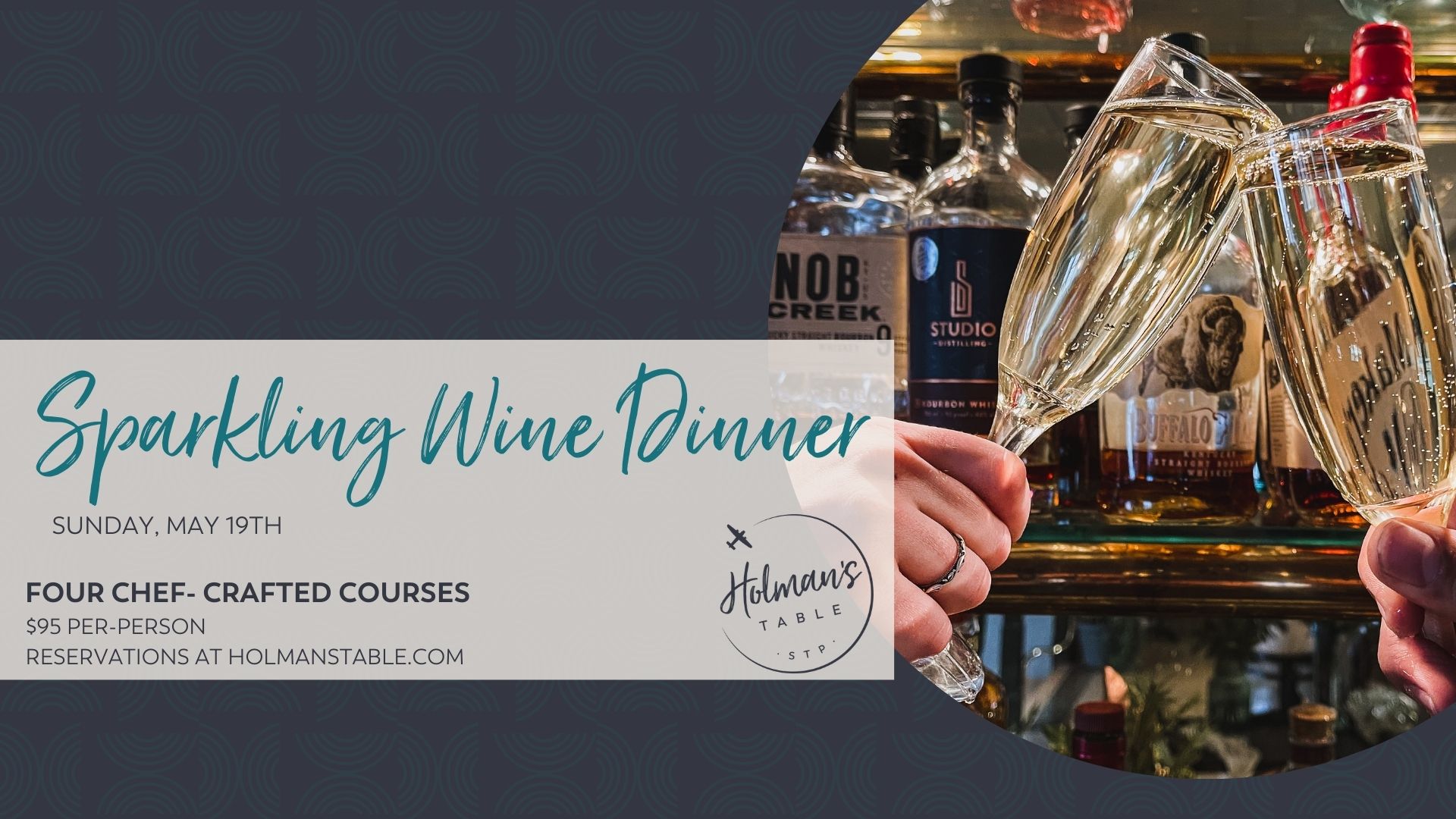 Sparkling Wine Dinner, May 19th, 2024